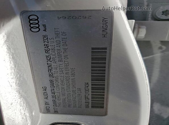 WAUB1GFF7J1007434 2018 AUDI S3 Белый Вид подкапотного пространства