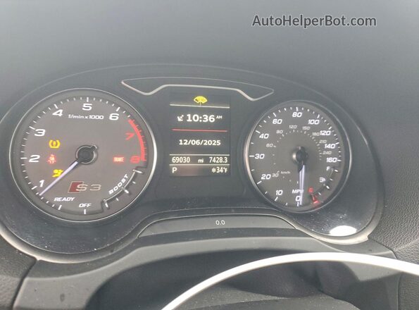 WAUB1HFF1G1007024 2016 AUDI S3 White Widok zestawu wskaźników