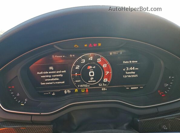 WAUB4AF40JA001672 2018 AUDI S4 Черный Вид щитка приборов
