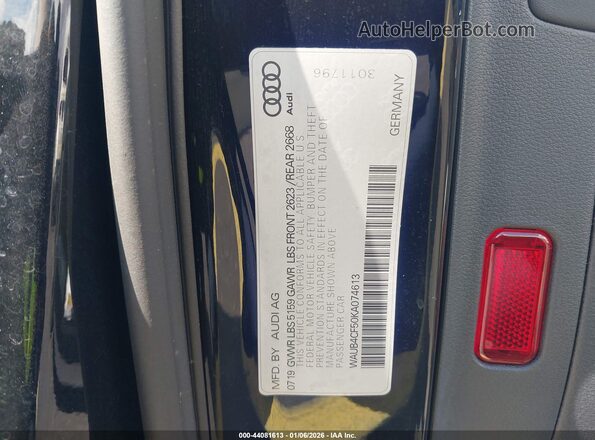 WAUB4CF50KA074613 2019 AUDI S5 Black Engine compartment view