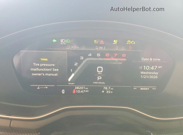 WAUB4CF5XNA015458 2022 AUDI S5 Серый Вид щитка приборов