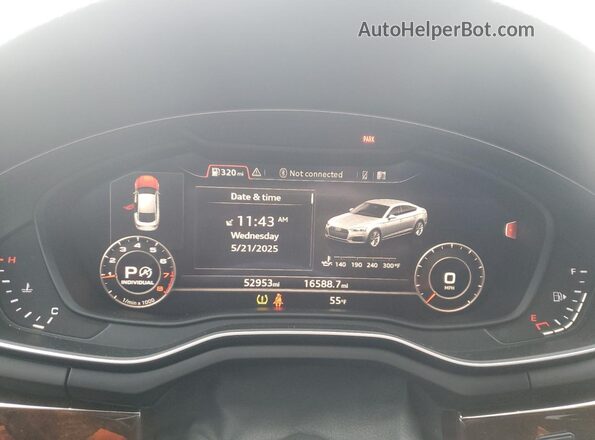 WAUBNCF56KA072054 2019 AUDI OTHER Черный Вид щитка приборов