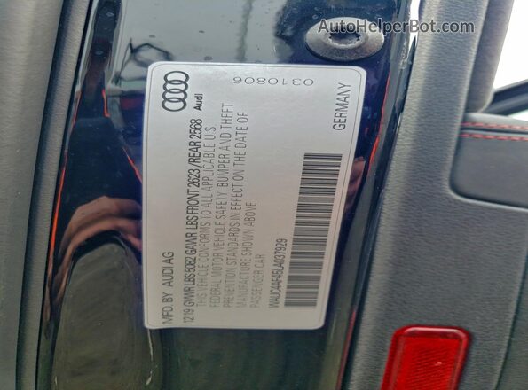 WAUC4AF45LA037929 2020 AUDI S4 Черный Вид подкапотного пространства
