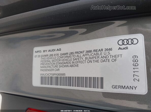 WAUC4CF59PA068885 2023 AUDI S5 Зеленый Вид подкапотного пространства