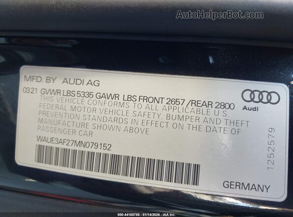 WAUE3AF27MN079152 2021 AUDI OTHER Черный Вид подкапотного пространства