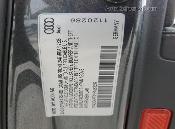 WAUEAAF41PA063399 2023 AUDI OTHER Серый Вид наклейки с VIN-кодом