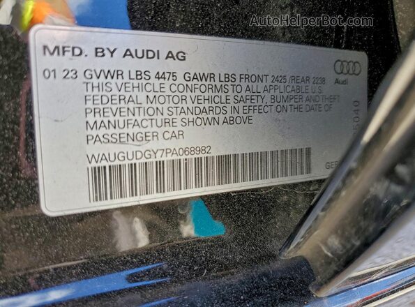 WAUGUDGY7PA068982 2023 AUDI OTHER Черный Вид подкапотного пространства