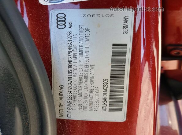 WAUH2AFC2HN028205 2017 AUDI OTHER Красный Вид подкапотного пространства