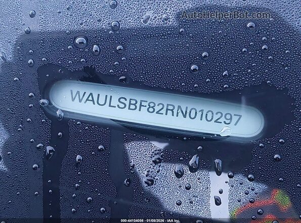 WAULSBF82RN010297 2024 AUDI S8 Black ძრავის განყოფილების ხედი