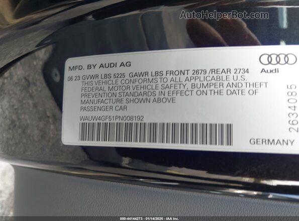 WAUW4GF51PN008192 2023 AUDI S5 Черный Вид подкапотного пространства