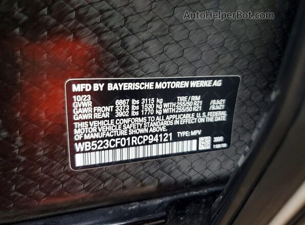 WB523CF01RCP94121 2024 BMW IX White Շարժիչի բաժամունքի տեսք