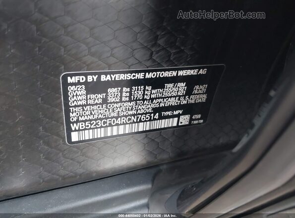 WB523CF04RCN76514 2024 BMW IX Black Widok komory silnika