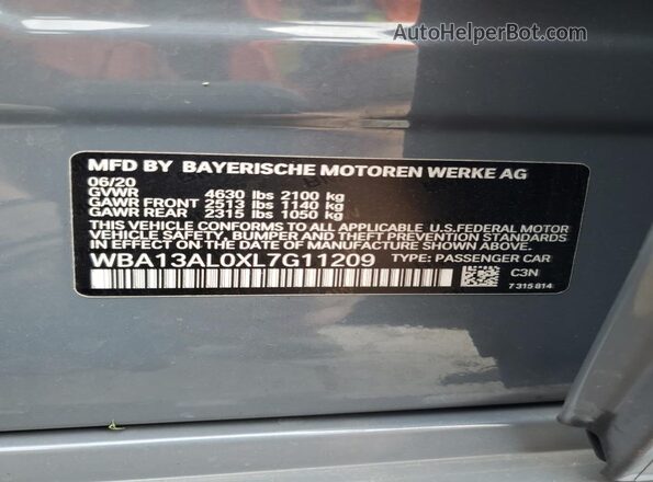 WBA13AL0XL7G11209 2020 BMW M2 Black Вид підкапотного простору