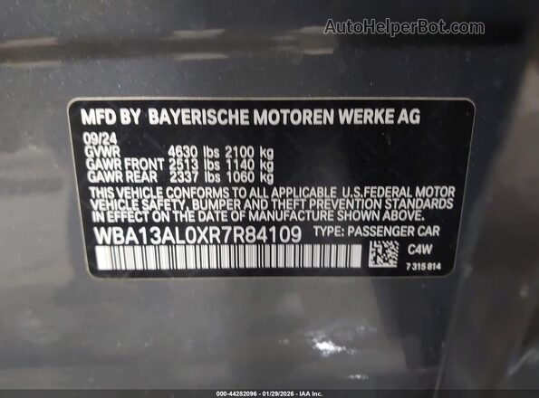 WBA13AL0XR7R84109 2024 BMW M235 GRAN COUPE Gray Widok komory silnika