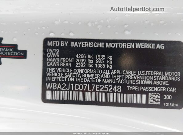 WBA2J1C07L7E25248 2020 BMW OTHER Белый Вид подкапотного пространства