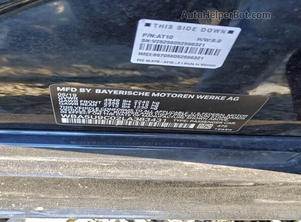 WBA5U9C02LA383431 2020 BMW M3 Black Widok komory silnika