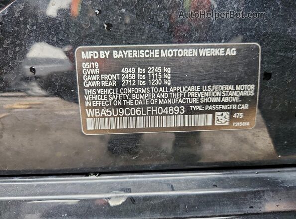 WBA5U9C06LFH04893 2020 BMW M3 Black Widok komory silnika