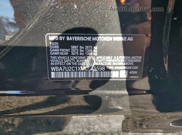 WBA7U2C1XMCF75598 2021 BMW OTHER Black Vista del compartimento del motor
