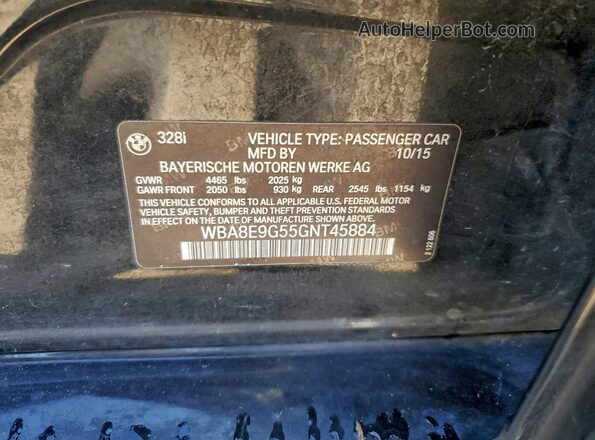 WBA8E9G55GNT45884 2016 BMW OTHER Черный Вид наклейки с VIN-кодом