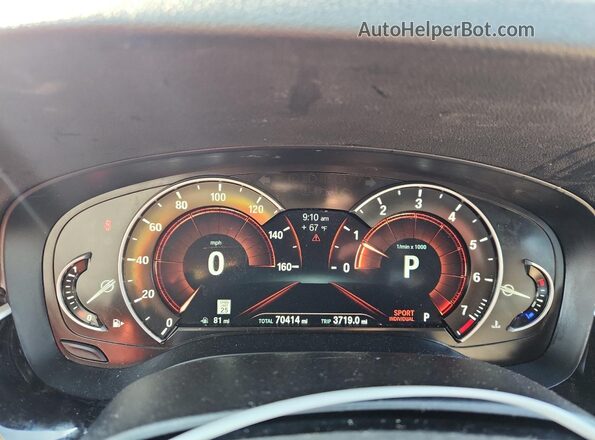 WBAJA5C56KBX86977 2019 BMW 5 SERIES Черный Вид щитка приборов