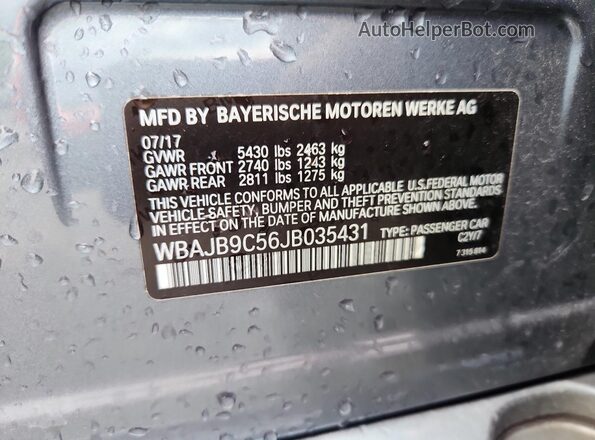 WBAJB9C56JB035431 2018 BMW M5 Серый Вид подкапотного пространства