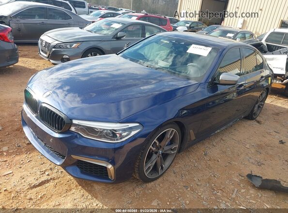 WBAJB9C56JB286885 2018 BMW 5 SERIES Navy Передняя левая четверть