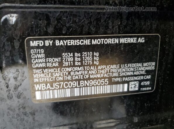 WBAJS7C09LBN96055 2020 BMW M5 Black Widok komory silnika