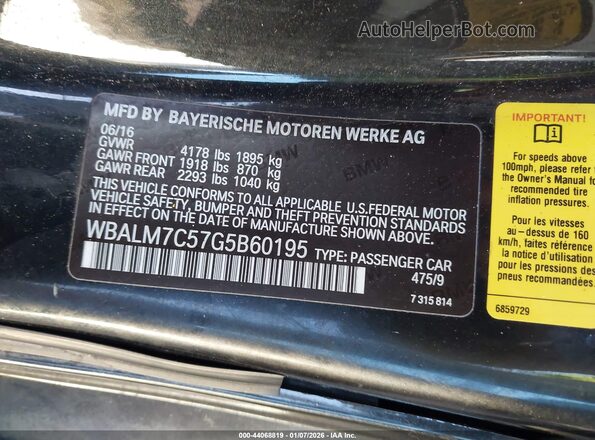 WBALM7C57G5B60195 2016 BMW Z4 Черный Вид подкапотного пространства