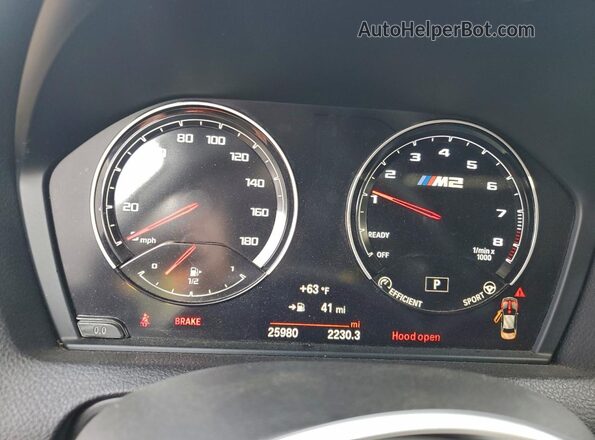 WBS2U7C05M7H04687 2021 BMW M2 Белый Вид щитка приборов