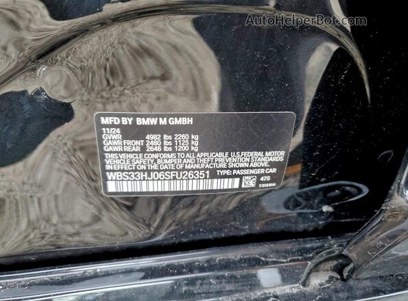 WBS33HJ06SFU26351 2025 BMW M3 Черный Вид подкапотного пространства