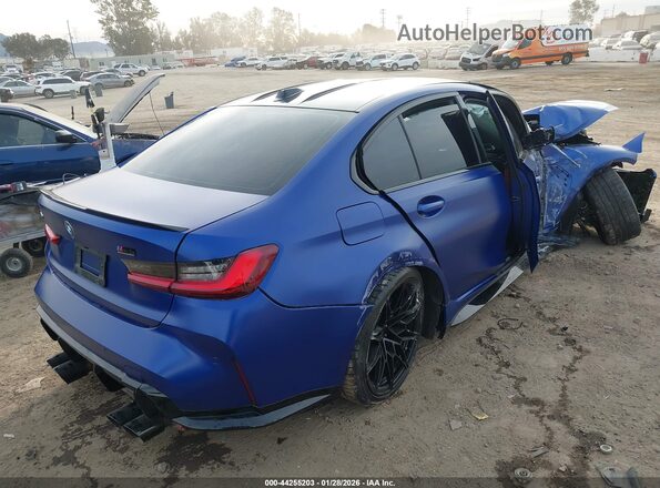 WBS43AY01RFT55538 2024 BMW M3 Синий Задняя правая четверть