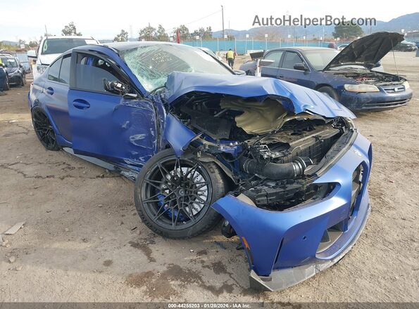 WBS43AY01RFT55538 2024 BMW M3 Синий Передняя правая четверть