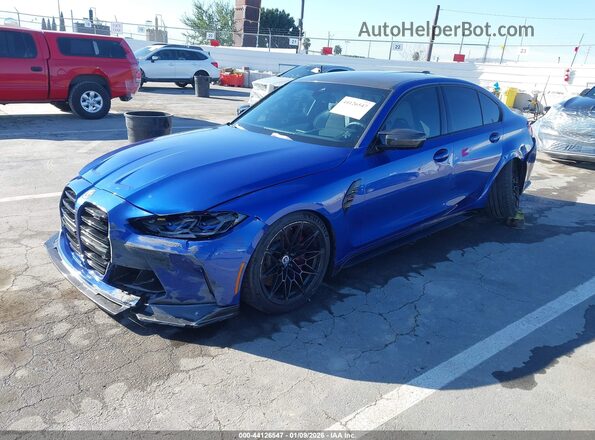 WBS43AY07NFN16159 2022 BMW M3 Blue Przód lewy