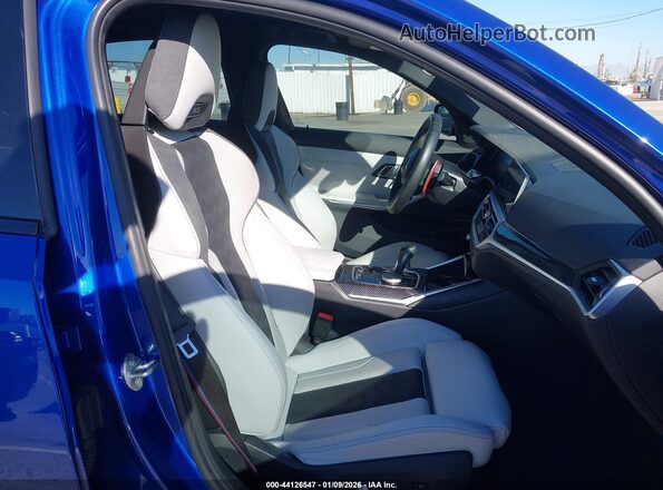 WBS43AY07NFN16159 2022 BMW M3 Blue Widok wnętrza z przodu