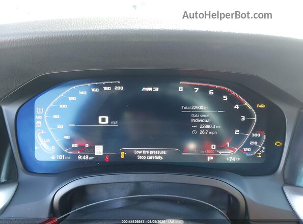 WBS43AY07NFN16159 2022 BMW M3 Blue Widok tylnych siedzeń
