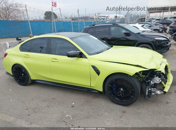 WBS53AY03NFM89739 2022 BMW M3 Желтый Панорамный вид салона 360°