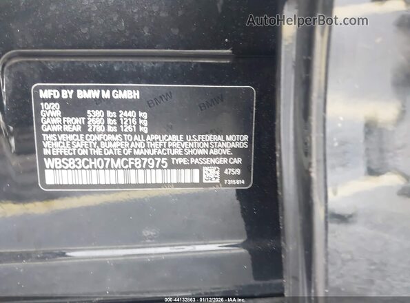 WBS83CH07MCF87975 2021 BMW M5 Черный Вид подкапотного пространства