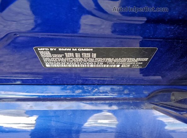 WBS83FK02TCV66179 2026 BMW M5 Синий Вид наклейки с VIN-кодом