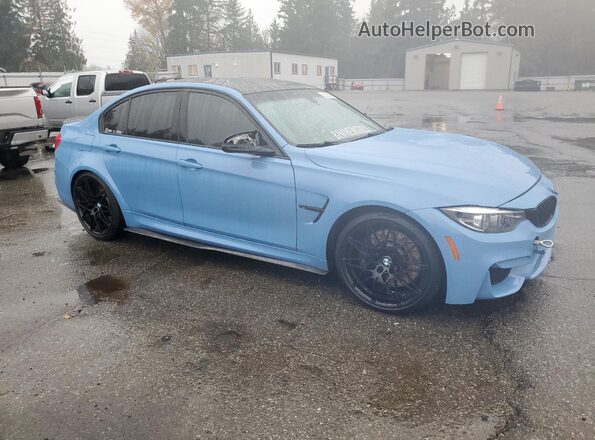 WBS8M9C59J5L71495 2018 BMW M3 Синий Передняя правая четверть