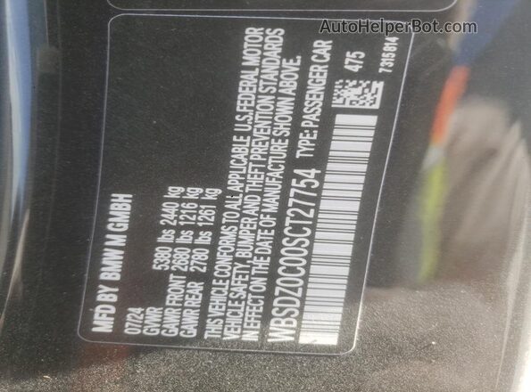 WBSDZ0C00SCT27754 2025 BMW M8 Black Вид наклейки з VIN-кодом