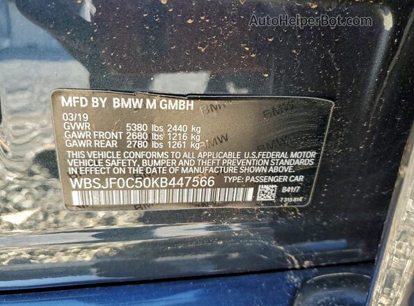WBSJF0C50KB447566 2019 BMW M5 Черный Вид наклейки с VIN-кодом