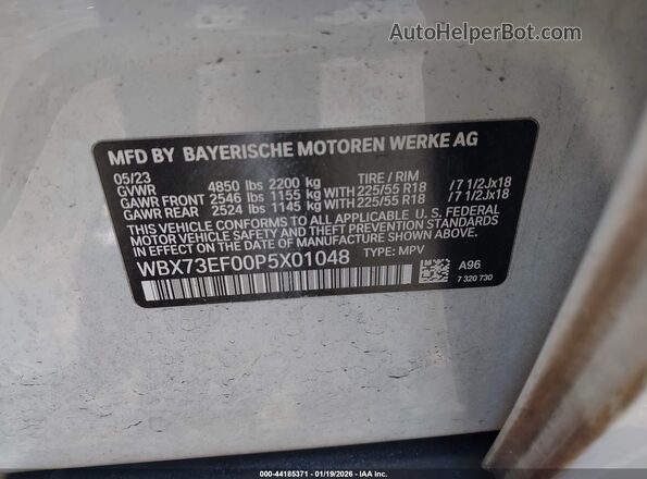 WBX73EF00P5X01048 2023 BMW X1 Белый Вид подкапотного пространства