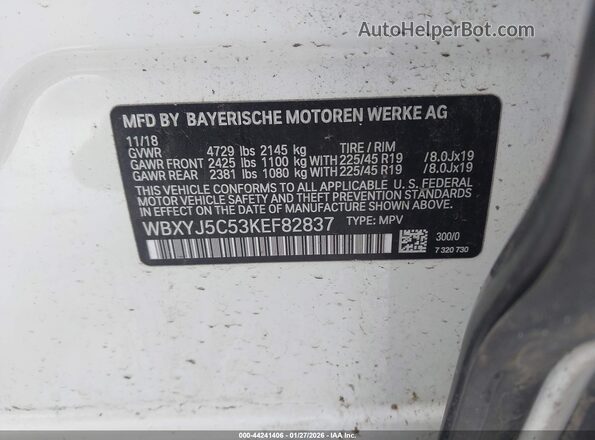 WBXYJ5C53KEF82837 2019 BMW X2 Белый Вид подкапотного пространства