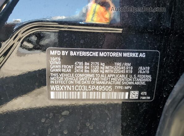 WBXYN1C03L5P49505 2020 BMW X2 Черный Вид подкапотного пространства