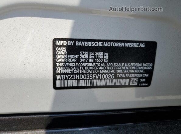 WBY23HD03SFV10026 2025 BMW I4 Белый Вид подкапотного пространства