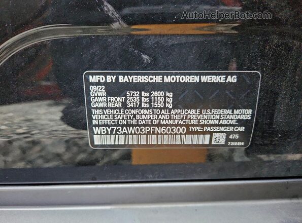 WBY73AW03PFN60300 2023 BMW I4 Black Widok naklejki z numerem VIN