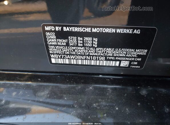 WBY73AW08NFN18198 2022 BMW I4 Серый Вид подкапотного пространства