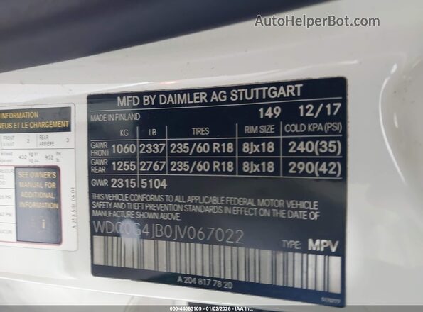 WDC0G4JB0JV067022 2018 MERCEDES-BENZ GLC 300 Белый Вид подкапотного пространства