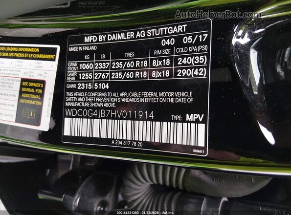 WDC0G4JB7HV011914 2017 MERCEDES-BENZ GLC 300 Черный Вид подкапотного пространства