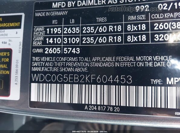 WDC0G5EB2KF604453 2019 MERCEDES-BENZ GLC 350E Gray Շարժիչի բաժամունքի տեսք